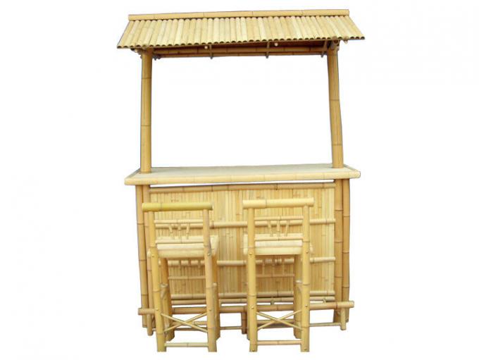 Tiki Bar Terrasse Außenbar, Bambus Set, Islander Tiki Bar mit Palapa Top und Lagerraum für Garten Terrasse Luau Party 0