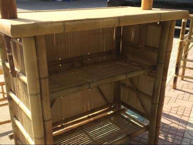 Tiki Bar Terrasse Außenbar, Bambus Set, Islander Tiki Bar mit Palapa Top und Lagerraum für Garten Terrasse Luau Party 1