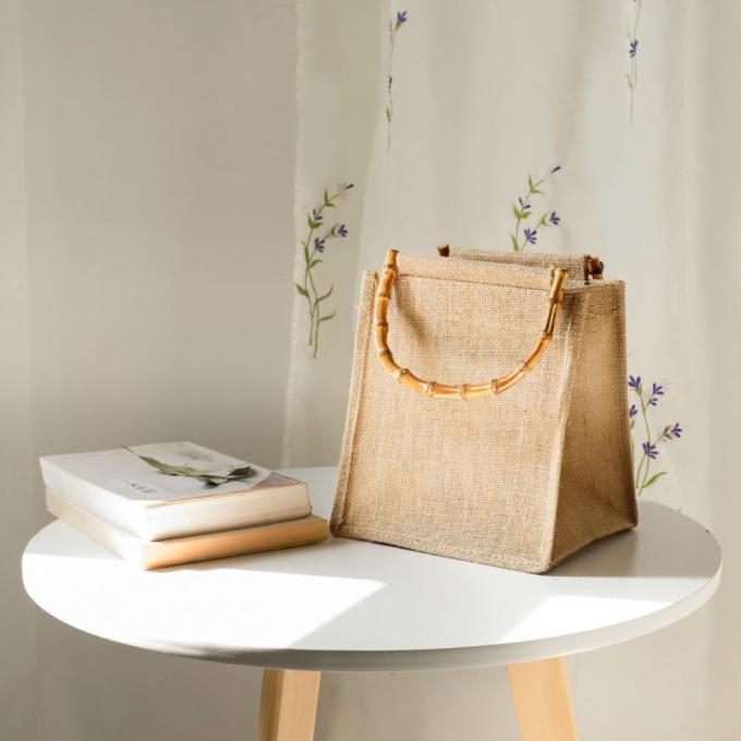 Runder und halbrunder Bambus-Taschengriff mit Bambuswurzeln für die Handtasche der Dame 0