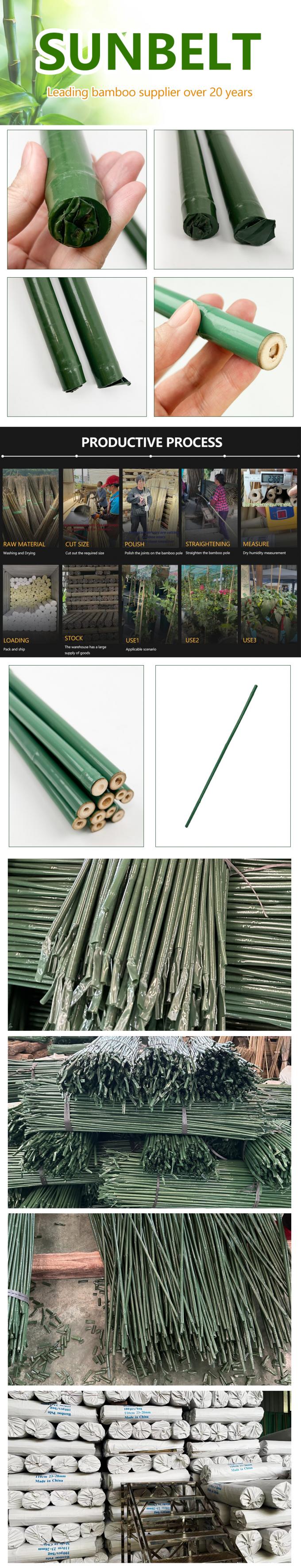 Witterungsbeständiger, kunststoffbeschichteter Bambusstab für Garten-/Außenbereich 0