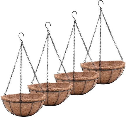 Coconut Coir Hanging Planters Outdoor,Metalldrahtkörbe mit Coco Liner Hanging Pots für Pflanzen in Innenräumen