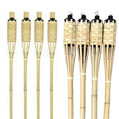 Natürliche Bambusfackel für Outdoor-Camping, Gartenparty-Dekoration, handgefertigte umweltfreundliche Feuerfackel
