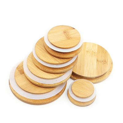 Wasserundurchlässige Abdeckungs-Bambusglas-Deckel Canninng mit Loch Straw Bottle Caps Kitchen Lids