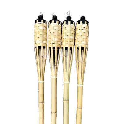 Natürliche Bambusfackel mit austauschbarem Glasfaserwick - für Hinterhofparty, Hochzeit, Straßenbeleuchtung