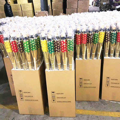 Natürliche Bambusfackel mit austauschbarem Glasfaserwick - für Hinterhofparty, Hochzeit, Straßenbeleuchtung