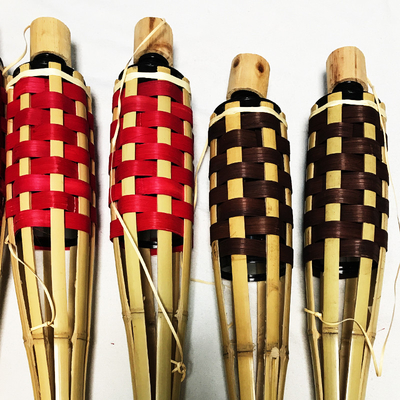 Metallöl-Kanister des Garten-Dekor-115cm Bambus-Tiki Torches With Flickering Flame