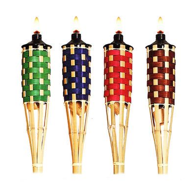 Natürliche Bambusfackel mit austauschbarem Glasfaserwick - für Hinterhofparty, Hochzeit, Straßenbeleuchtung