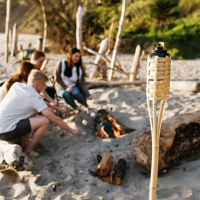 Wasserdichter natürlicher Bambusfackel-Rattan-Tiki Torches For Patio Yard-Garten-Rasen