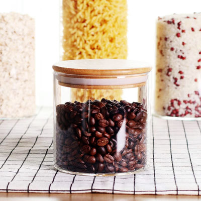 Küchen-Glas-Deckel-Glasbehälter-Bambusdeckel mit Straw Silicon Leafproof