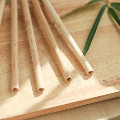 Biologisch abbaubarer natürlicher 20cm Juice Tea Bamboo Fiber Straws Tee, der kundenspezifisches Logo trinkt