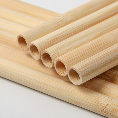Biologisch abbaubare Bambusrohstoff-organische natürliche Faser Straw Reusable Bamboo Drinking Straw mit Reiniger