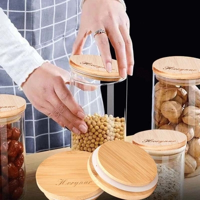 Deckel-Getreide-Keks-Speicher Mildewproof rüttelt kundenspezifischer hölzerner Hauptküchen-Gebrauch