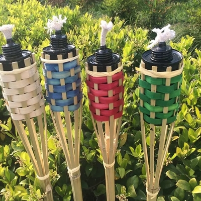Wasserdichter natürlicher Bambusfackel-Rattan-Tiki Torches For Patio Yard-Garten-Rasen