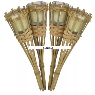 115cm Bambusgarten-Tiki Torch Hand Woven Bamboo-Partei-Fackeln