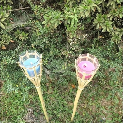 Yard-Garten-Bambus-Tiki Torch With Refillable Replacement-Öl-Kanister im Freien