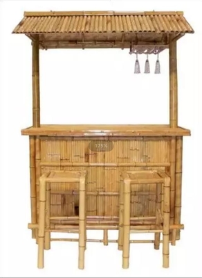 Cabana-Partei tropisches BambusTiki Bar 220x160cm mit Unterkabinett-Regal-Schemeln