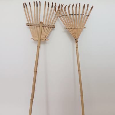 11 Bambusrührstangen-handgemachte rostfreie Garten-Rührstangen-Egge der Zinken-145cm