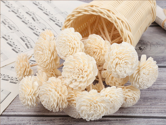 Gerochenes Holz trocknete Sola Flower Reed Diffuser 15cm mit Baumwolldocht für dekoratives