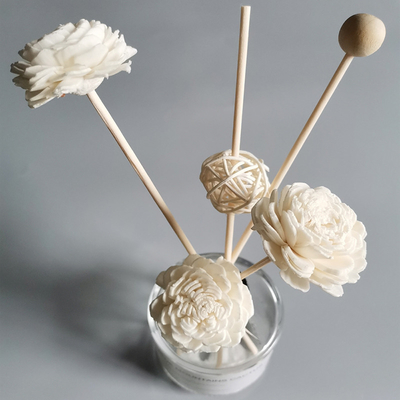 Hauptduft konservierter Reed Diffuse Dried Sola Flower Reed Diffuser mit Baumwolldocht