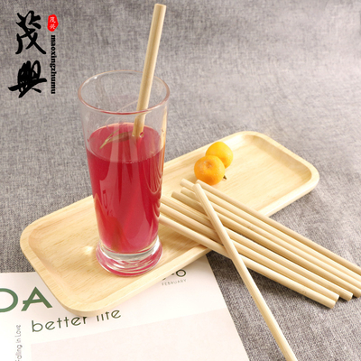 Biologisch abbaubare Bambusrohstoff-organische natürliche Faser Straw Reusable Bamboo Drinking Straw mit Reiniger