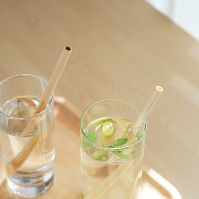 Biologisch abbaubare Bambusrohstoff-organische natürliche Faser Straw Reusable Bamboo Drinking Straw mit Reiniger