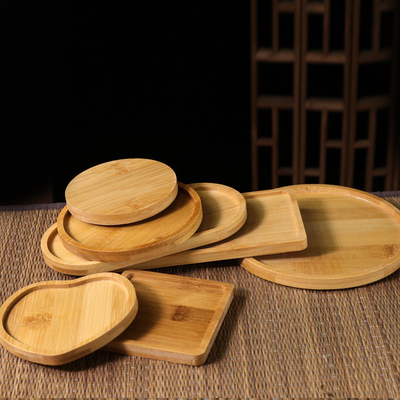 Kaffee-Tray Squares /Round Öko-Satz der kundenspezifischen Bambusküstenmotorschiffe umweltfreundliche ursprüngliche hölzerne Bambusmatte