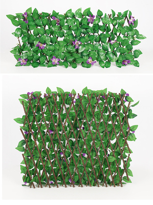 Dekorative Plastikgrünpflanze Mat Panel Artificial Leaves Fence für im Freien