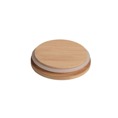 8.5cm Bambusdeckel lecken Beweis-Kerzen-Gläser mit buntem Silikon Ring Size Customized