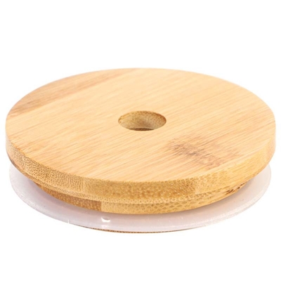 Regelmäßige Bambusglas-Deckel Mund-Mason Jars 70mm mit Straw Hole Reusable Jar Lids