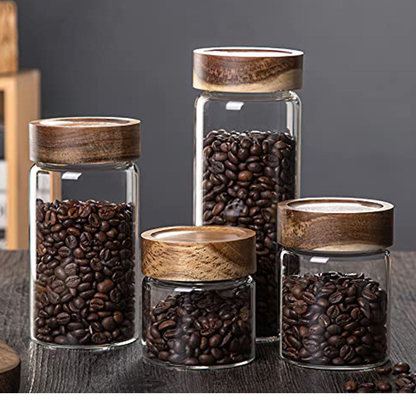 Hölzerne wiederverwendbare einmachende Bambusdeckel für Nahrungsmittelgetreide-Speicher-Tee-Kraut-Kaffee