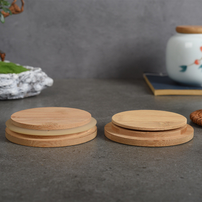 Silikon-Ring Bamboo Jar Lid Storage-Glas-Kerze rütteln luftdichte Bambusdeckel