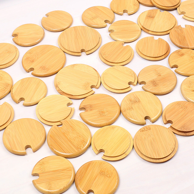 Silikon-Ring Bamboo Jar Lid Storage-Glas-Kerze rütteln luftdichte Bambusdeckel