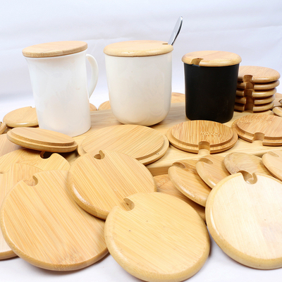 Silikon-Ring Bamboo Jar Lid Storage-Glas-Kerze rütteln luftdichte Bambusdeckel