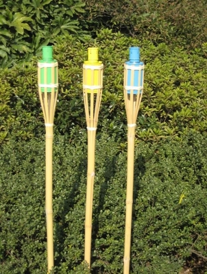 Wasserdichter natürlicher Bambusfackel-Rattan-Tiki Torches For Patio Yard-Garten-Rasen