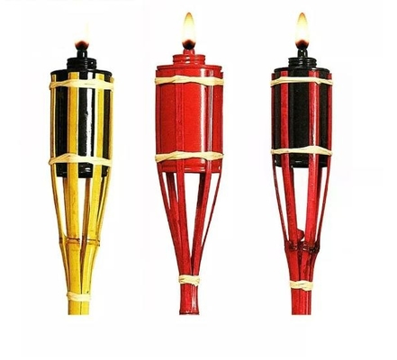 Yard-Plattform-Dekorations-natürliche Bambus- Fackel im Freien Bambus-Tiki Torch