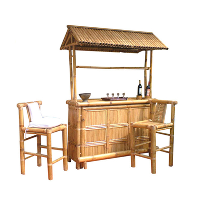 220x160cm Tiki Bar Bamboo Bench Bar mit den wasserdichten Dach-Stühlen im Freien