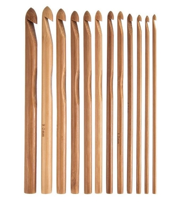 8 Stücke 1mm bis 2.75mm hölzerne Bambushäkelnadeln stellten handgefertigte Stricknadeln ein