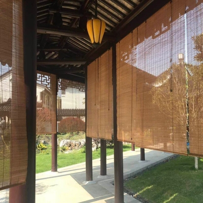 Manuelles Pergola-Rollladen-Fenster Sun-Blatt-Innenbambusprivatleben im Freien drapieren