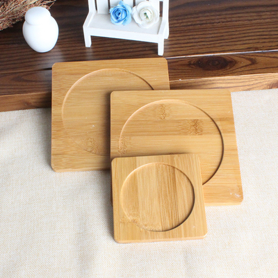 9cm leere Bambusküstenmotorschiffe ringsum Quadrat-Bambusbetriebsuntertassen-europäische Art-Matte