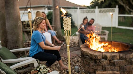 Natürliche Bambusfackel für Outdoor-Camping, Gartenparty-Dekoration, handgefertigte, umweltfreundliche Feuerfackel, wasserdicht