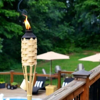Natürliche Bambusfackel für Outdoor-Camping, Gartenparty-Dekoration, handgefertigte umweltfreundliche Feuerfackel