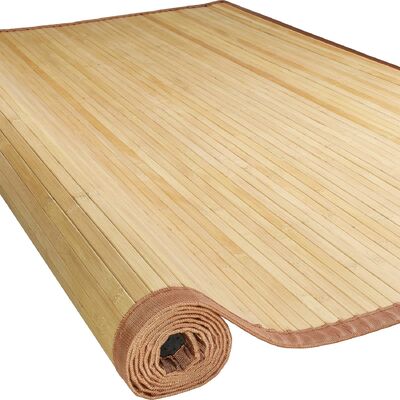 Handgefertigte Bamboo-Bodenmatte mit langlebiger Polyestermischung und Flat Woven Design für Wohnzimmer und Eingang