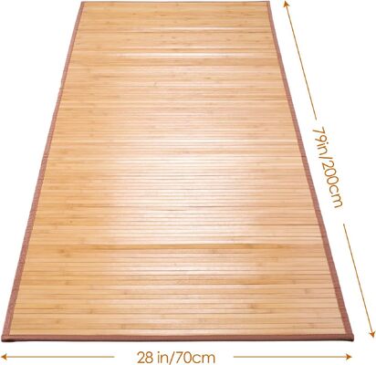Handgefertigte Bamboo-Bodenmatte mit langlebiger Polyestermischung und Flat Woven Design für Wohnzimmer und Eingang