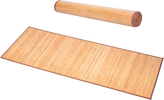 Handgefertigte Bamboo-Bodenmatte mit langlebiger Polyestermischung und Flat Woven Design für Wohnzimmer und Eingang
