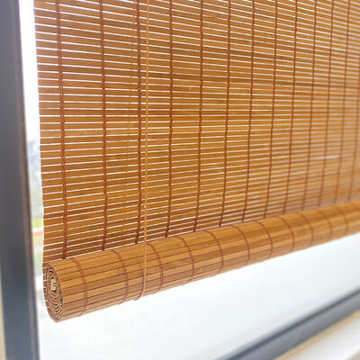 Natürliche umweltfreundliche Bambus Roller Blinds Römischer Stil Fensterfarben für Innen-Außen Privatsphäre Dekor