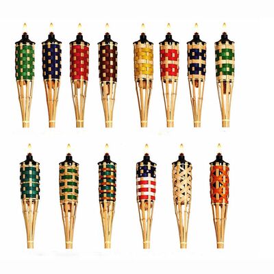 Natürliche Bambusfackel für Outdoor-Camping, Gartenparty-Dekoration, handgefertigte, umweltfreundliche Feuerfackel, wasserdicht